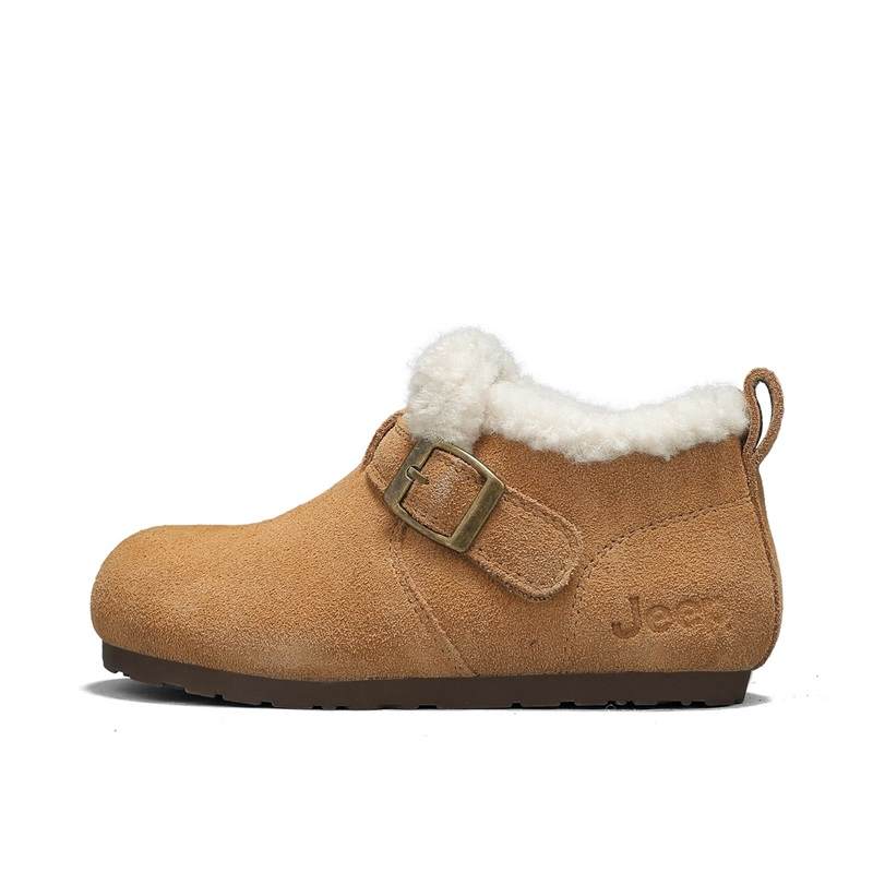 Jeep Synthetic Leather Thermal Abrasion Resistant Slip Resistant Low top Kids' Snow Boots Teenagers