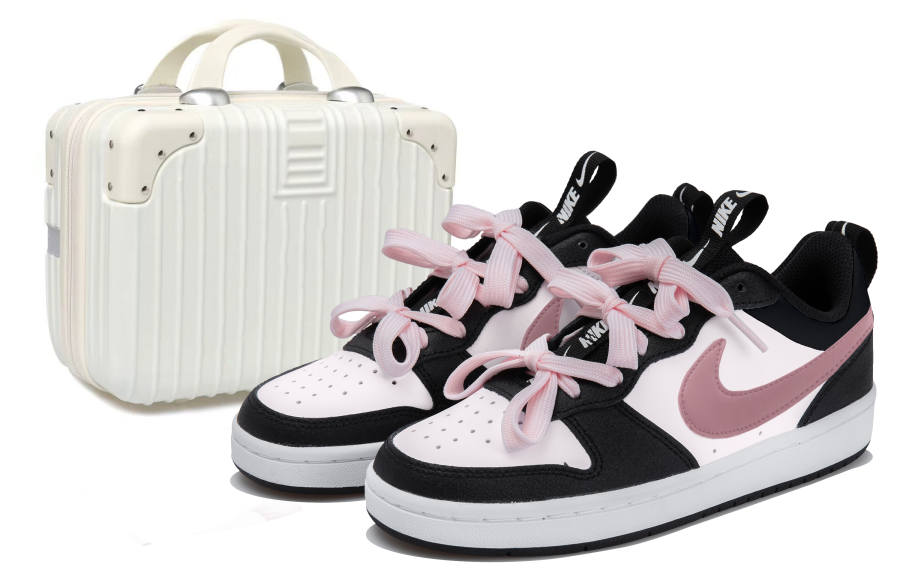 Nike Nike Court Borough Low 2 Synthetic Leather Low top Kids' Skateboarding Shoes White Black Pink Teenagers