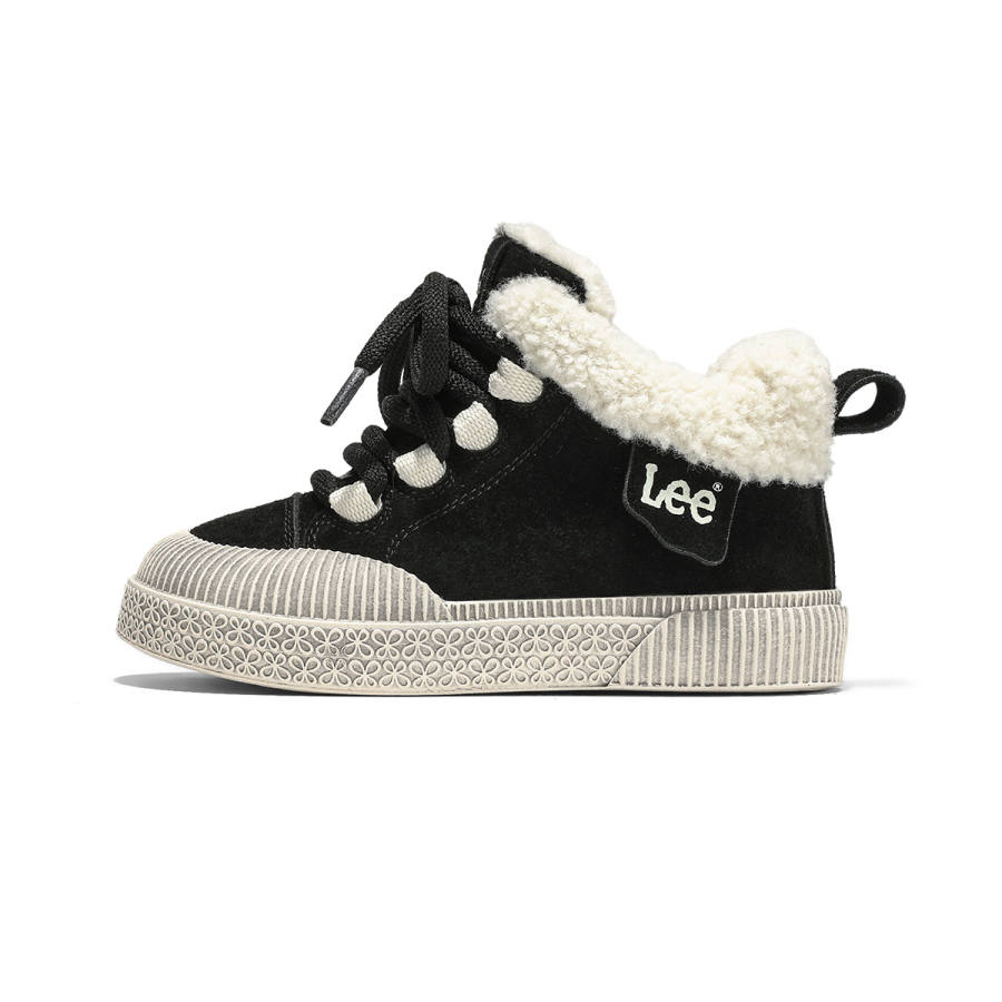 LEE KIDS Fleece Lined Lining Fashion Comfortable Versatile Students Campus Outdoor Mid top Kids Lifestyle Shoes Kids'