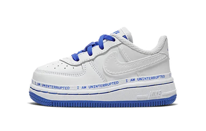 Nike Nike Air Force 1 Air Force 1 Force 1 '07 More Than QS Leather Abrasion Resistant Low top Toddler Shoes Blue White