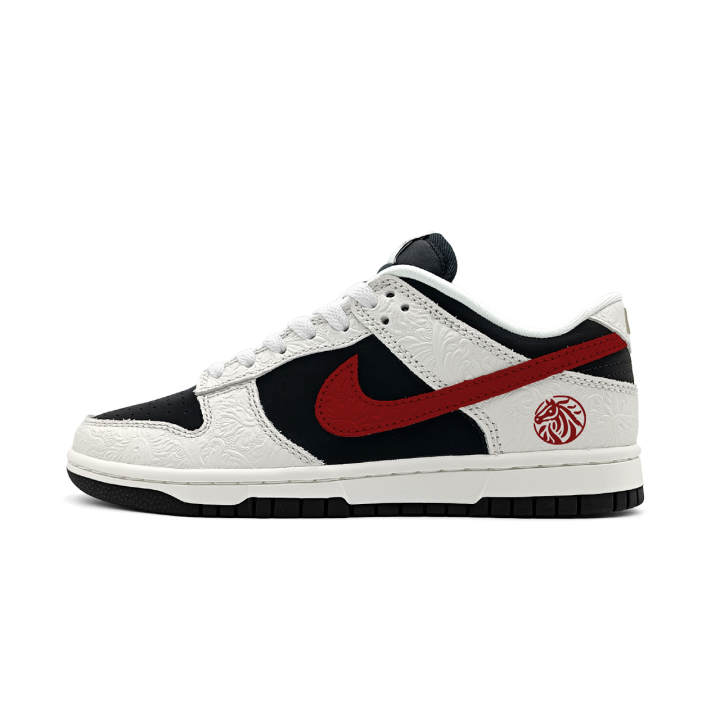Nike Nike Dunk Low top Skateboard Shoes Unisex Black White Red
