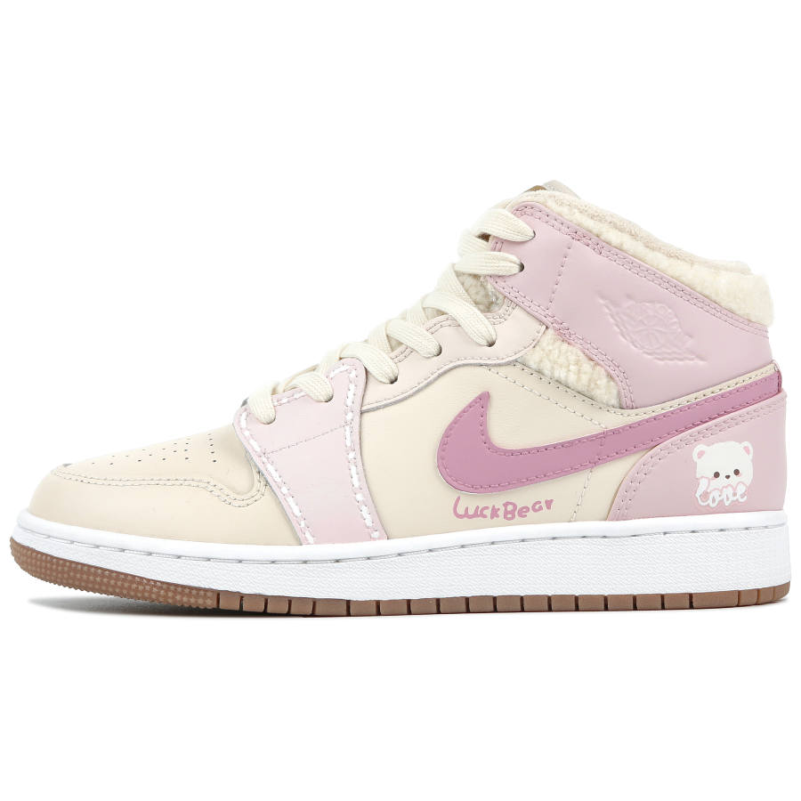 Jordan Jordan Air Jordan 1 Mid 'Fleece' Mid top Children's Basketball Shoes Pink Teenagers