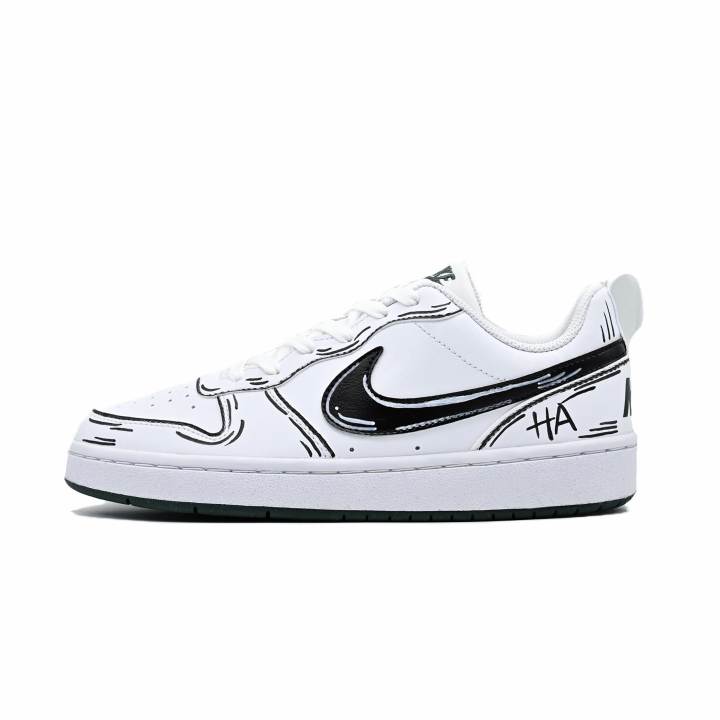 Nike Nike Court Borough Youth Manuscript Slip Resistant Abrasion Resistant Slip Resistant Abrasion Resistant Low top