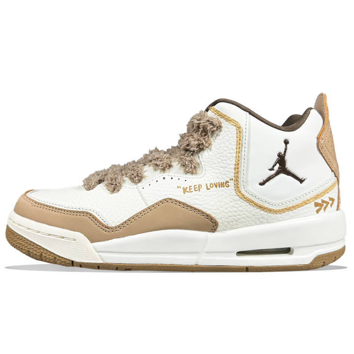 Jordan Jordan Courtside 23 Synthetic Leather Mid top Children's Basketball Shoes Camel Teenagers