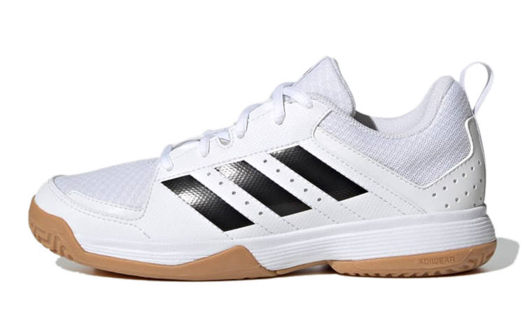 Adidas Adidas Ligra 7 Indoor J Slip Resistant Abrasion Resistant Kids' Training Shoes White Black Teenagers