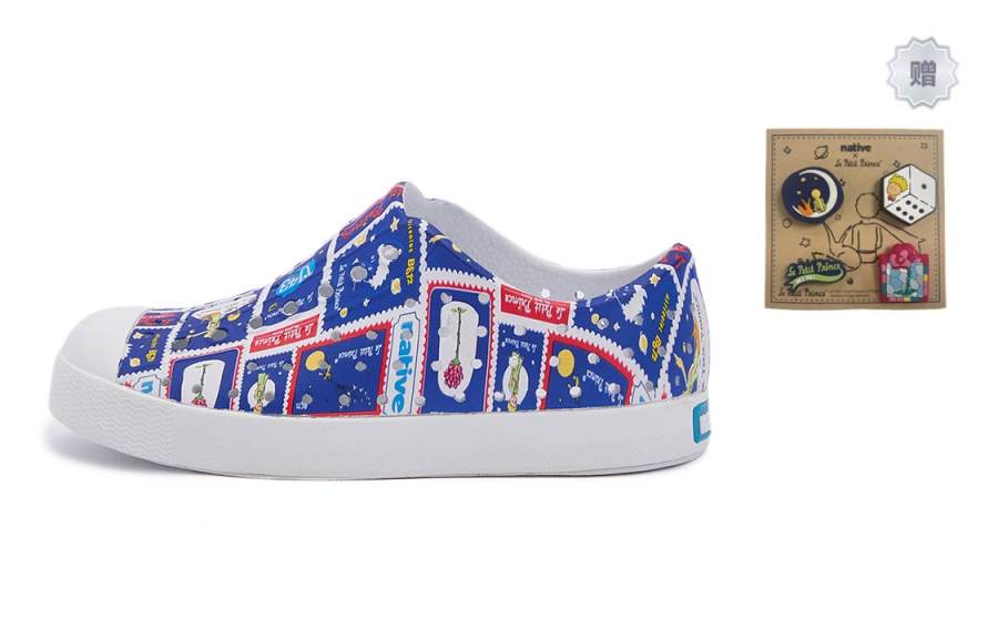 Native Shoes XIAOWANGZI x Native Shoes Jefferson Lightweight, Breathable, Waterproof, Slip Resistant Children's Sandals Blue White