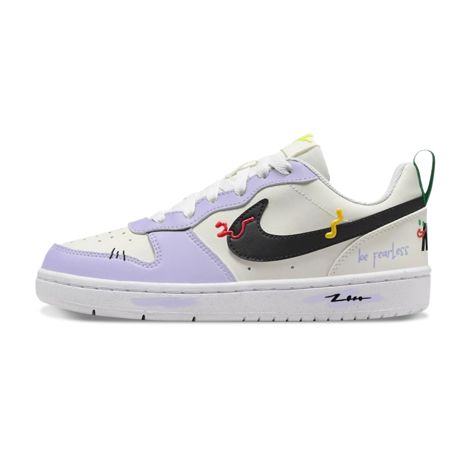 Nike Nike Court Borough Slip Resistant Abrasion Resistant Low top Kids' Skateboarding Shoes Purple Teenagers