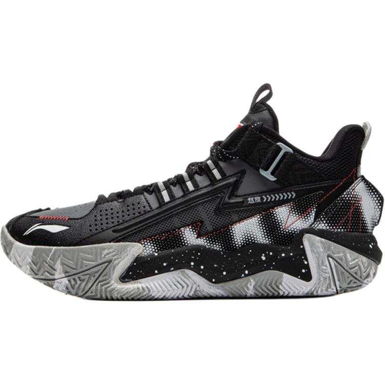 Li-Ning YOUNG Li Ning YOUNG Basketball Synthetic Leather, Textile Basketball Shoes Black/Shadow Gray Kids'