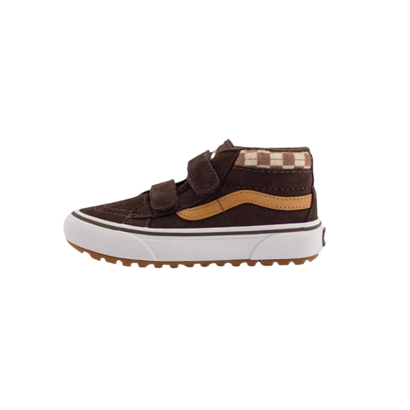 Vans Abrasion Resistant High top Kids' Skateboarding Shoes Brown Children Aged 3 7 Years Old