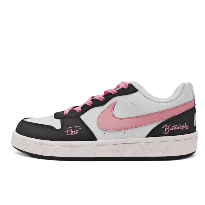 Nike Nike Court Borough Coconut Raspberry Synthetic Leather Slip Resistant Abrasion Resistant Low top
