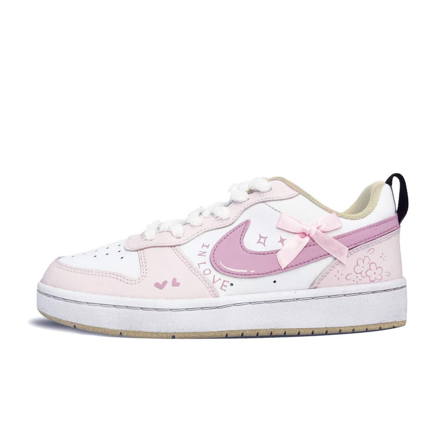 Nike Nike Court Borough Slip Resistant Abrasion Resistant Low top Kids' Skateboarding Shoes Pink Teenagers