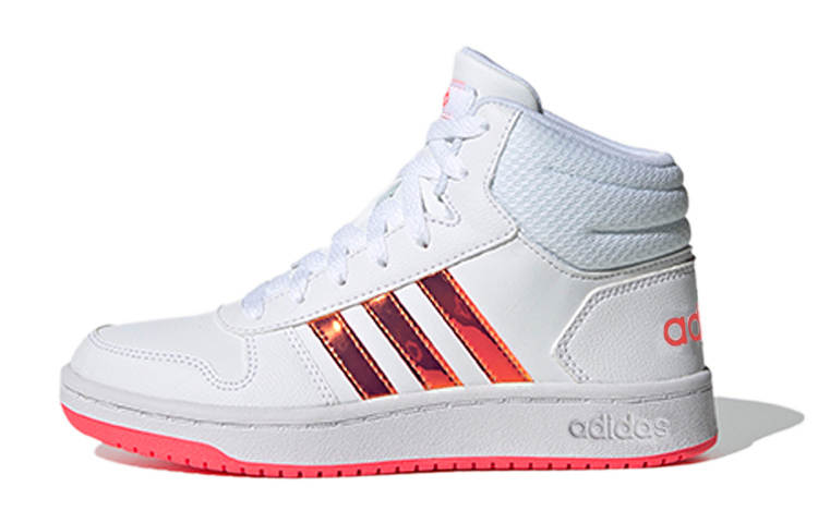 Adidas Neo Adidas Hoops 2.0 Mid Signal White Pink Kids