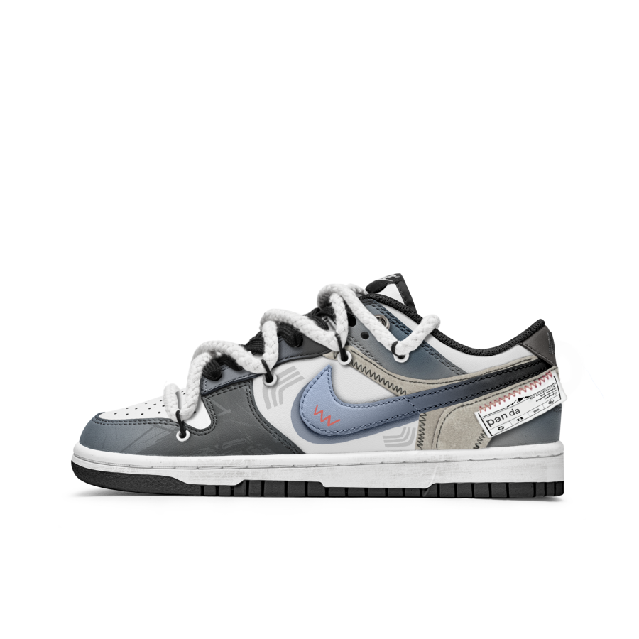 Nike Nike Dunk Slip Resistant Abrasion Resistant Low top Kids' Skateboarding Shoes Gray Blue Teenagers