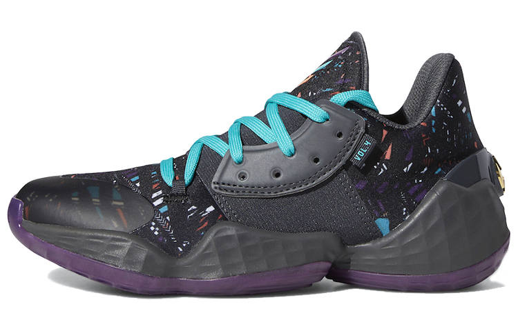 Adidas Adidas Harden Vol. 4 Cushioning Low top Basketball Shoes Black Blue Purple Teenagers