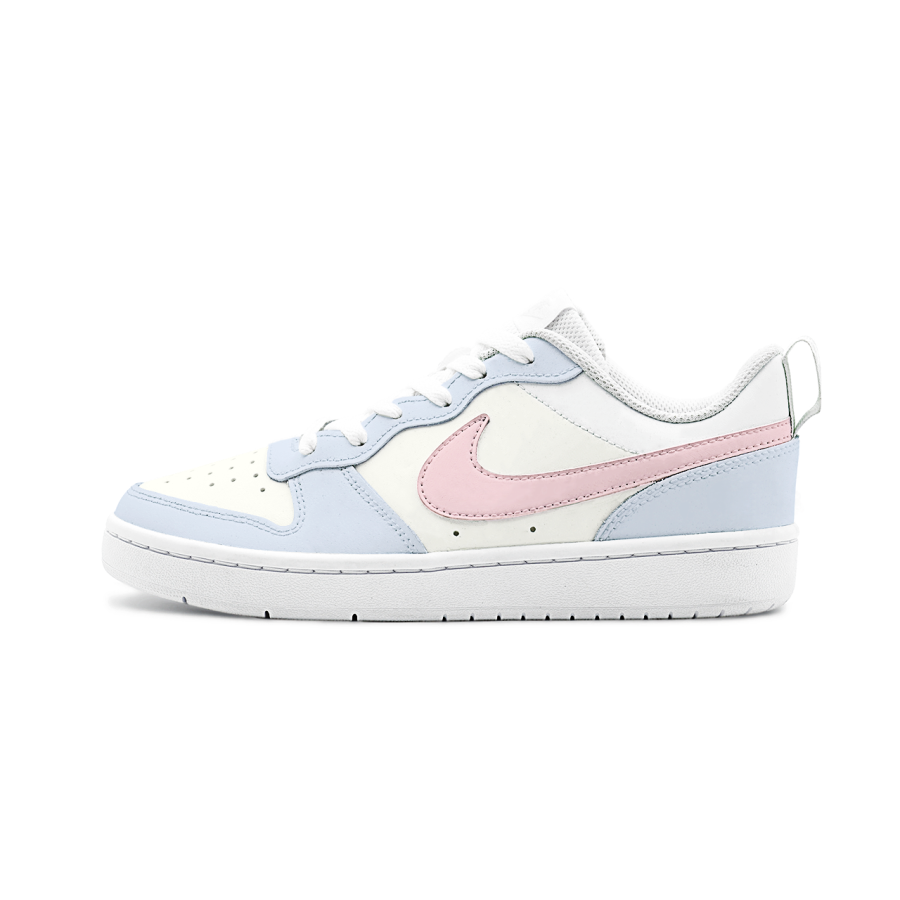 Nike Nike Court Borough Cushioning Breathable Height Increasing Low top Kids' Skateboarding Shoes White Blue Pink Teenagers