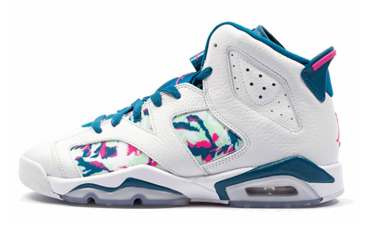 Jordan Jordan 6 Retro White Laser Fuchsia Green Abyss GS