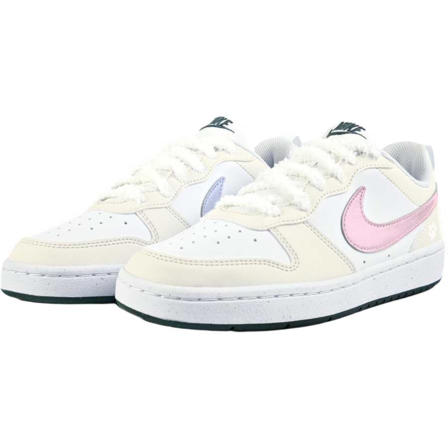 Nike Nike Court Borough Soft Rhythm Pink Blue Slip Resistant Abrasion Resistant Low top Kids' Skateboarding Shoes White