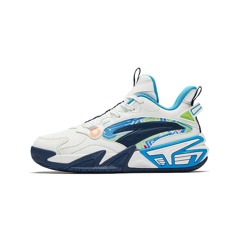 Antakids Bastard Low top Basketball Shoes White Blue Teenagers