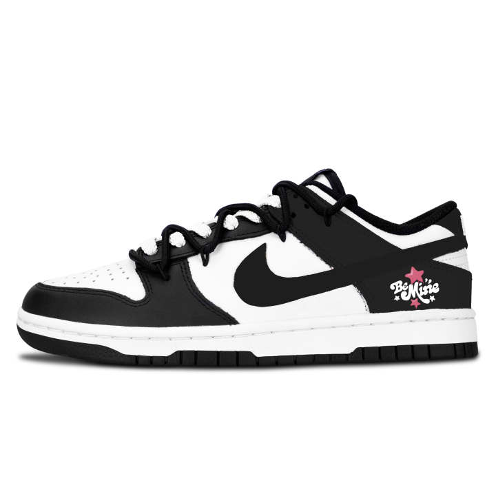 Nike Nike Dunk Black White, Star Pink Sweet Cool Abrasion Resistant Abrasion Resistant Low top Skateboard Shoes Unisex Black