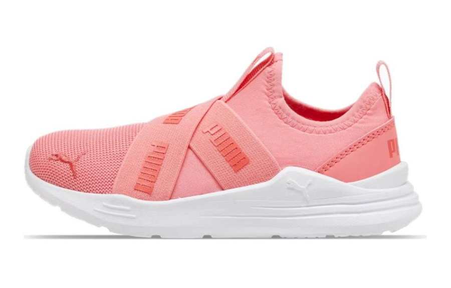 PUMA Wired Run Slip Cushioning Abrasion Resistant Low top Kids Lifestyle Shoes Pink Children Aged 3 7 Years Old