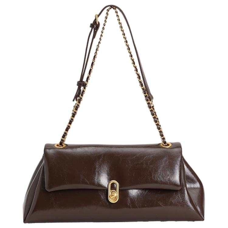 URBAN REVIVO Synthetic Leather Crossbody Bags Women's Dark Red Brown