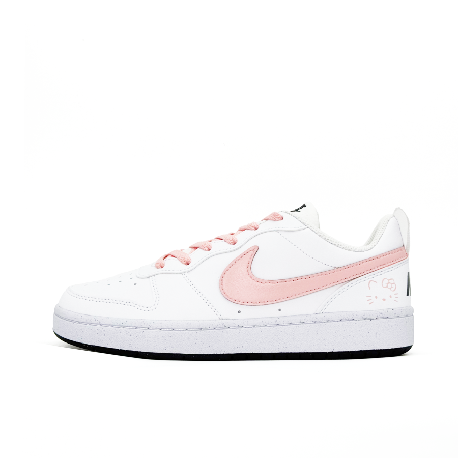 Nike Nike Court Borough Milk Powder Kitten Synthetic Leather Low top Kids' Skateboarding Shoes Pink Teenagers