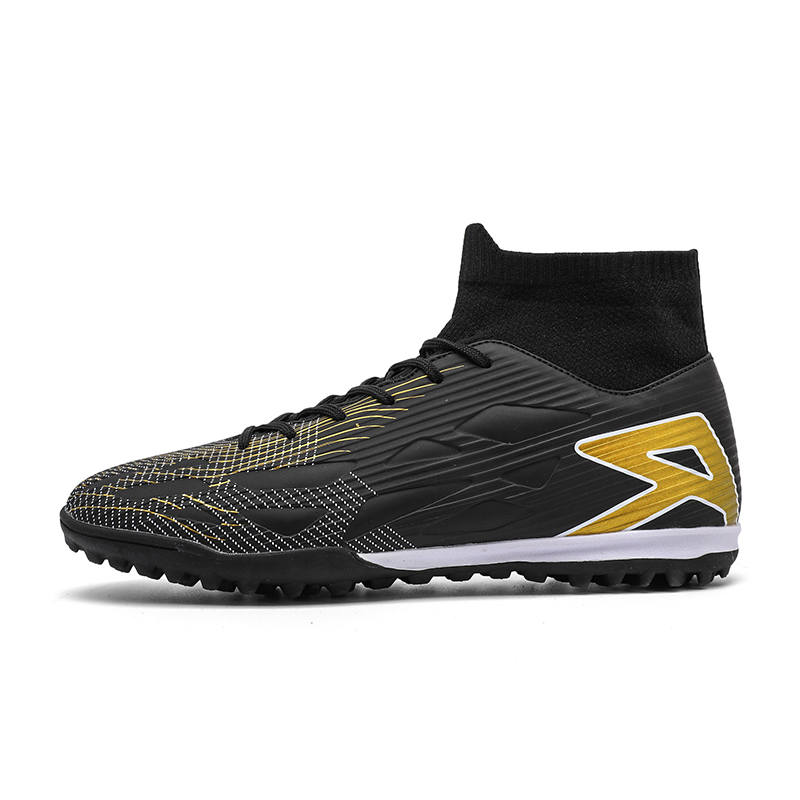 HBRK PU Polyurethane Lightweight Cushioning Support High top Kids' Soccer Shoes Teenagers