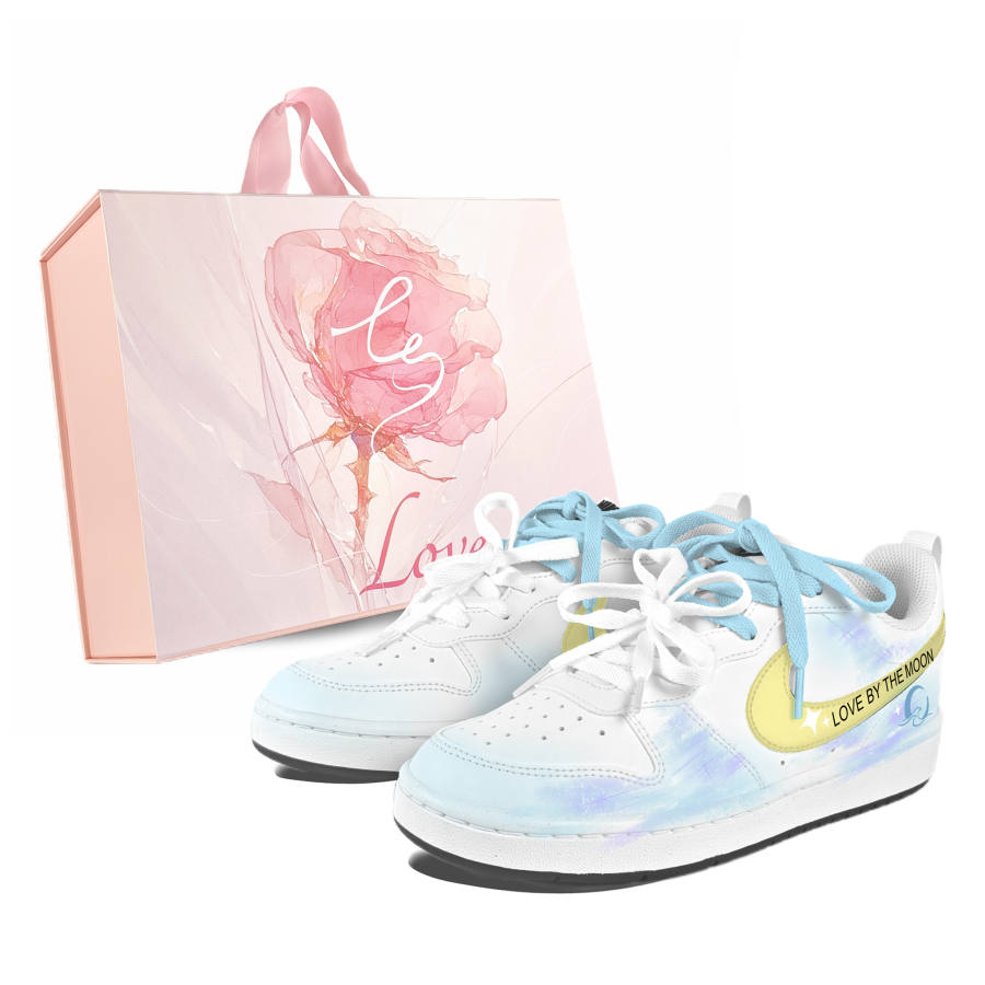 Nike Nike Court Borough Illuminated By The Sun And Moon Abrasion Resistant Low top Kids' Skateboarding Shoes White Teenagers