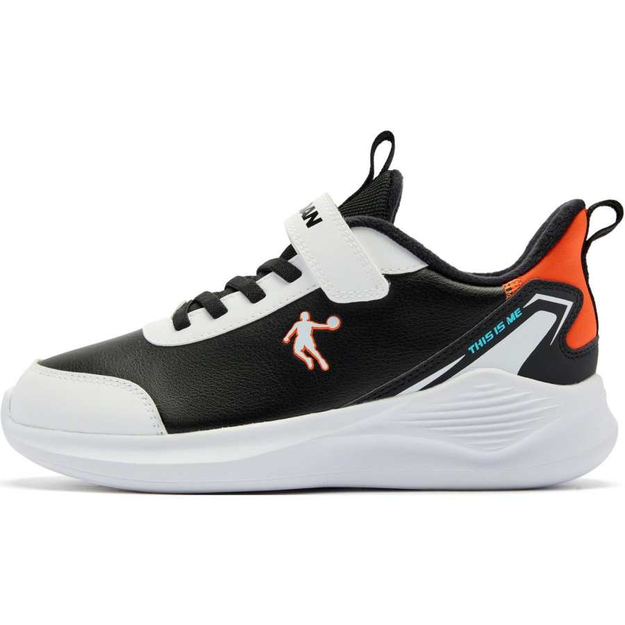 QIAODAN Fabric Comfortable Insulated Shoes Black White Orange Teenagers