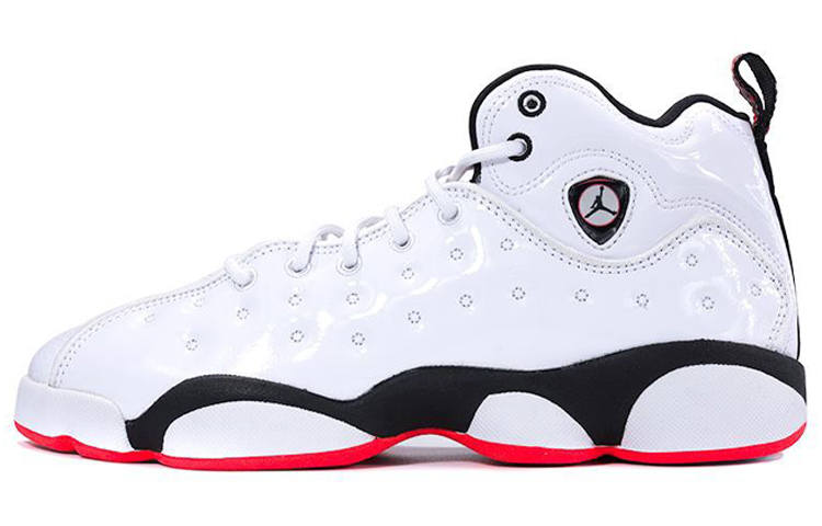 Jordan Jordan Jumpman Team II Slip Resistant Cushioning Mid top Basketball Shoes Black White Unisex