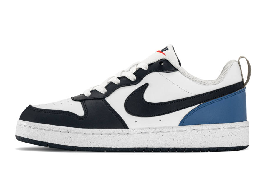 Nike Nike Court Borough Leather Slip Resistant Abrasion Resistant Low top Kids' Skateboarding Shoes Blue White Teenagers