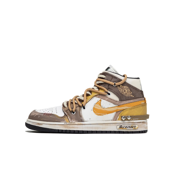 Jordan Jordan Air Jordan 1 Mid Leather Slip Resistant Abrasion Resistant Cushioning