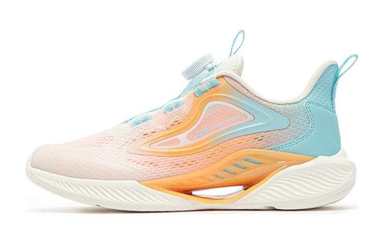 XTEP Qing Feng 3.0 Breathable Cushioning Low top Running Shoes White Blue Orange Teenagers