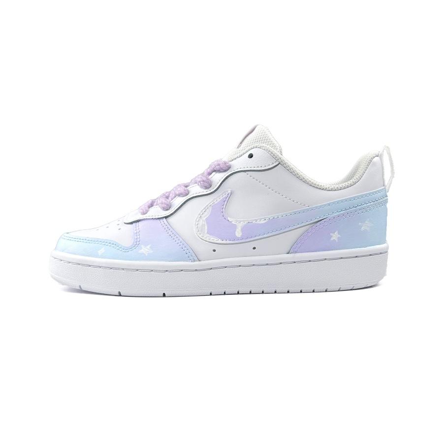 Nike Nike Court Borough Dreamy Galaxy Synthetic Leather Breathable Lightweight Cushioning Low top Kids' Skateboarding Shoes