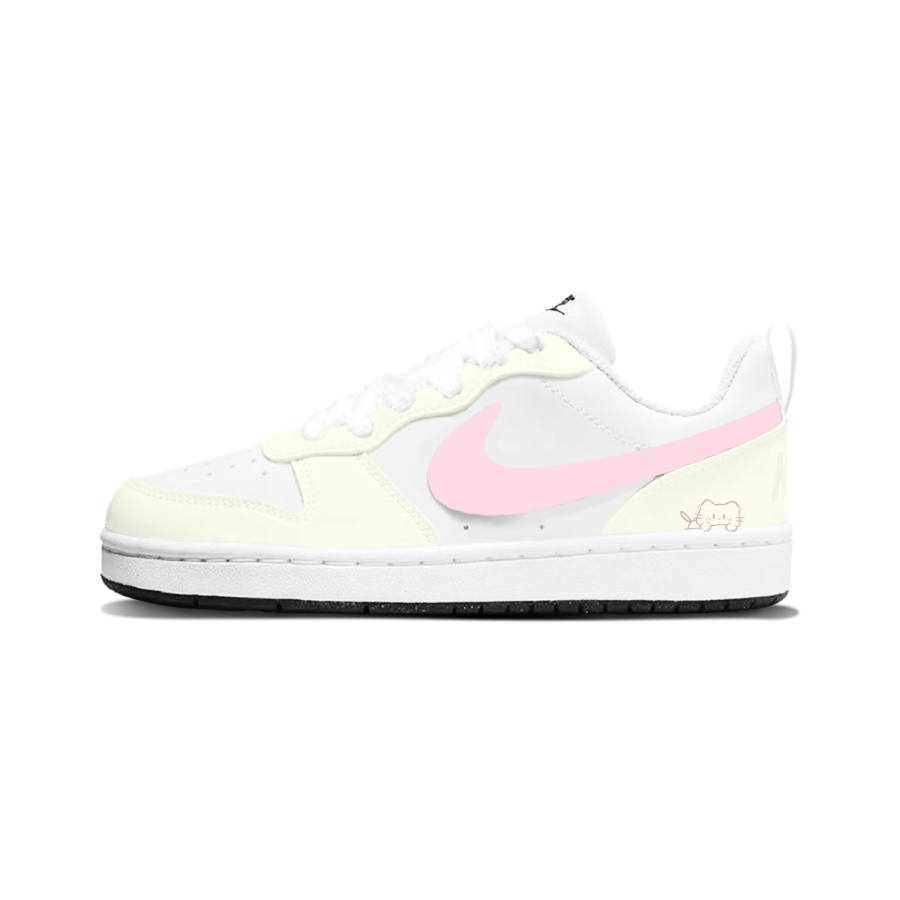 Nike Nike Court Borough Meowth's Gentle Trail Synthetic Leather Low top Kids' Skateboarding Shoes Yellow Pink Teenagers