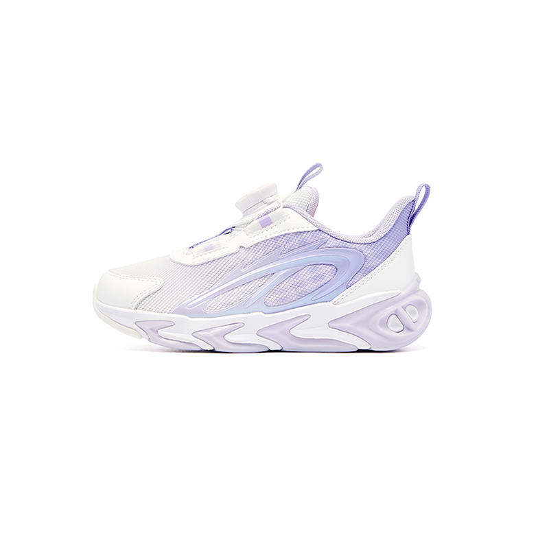 QIAODAN Synthetic Leather, Textile Breathable Low top Kids' Running Shoes Jordan White/Snow Purple