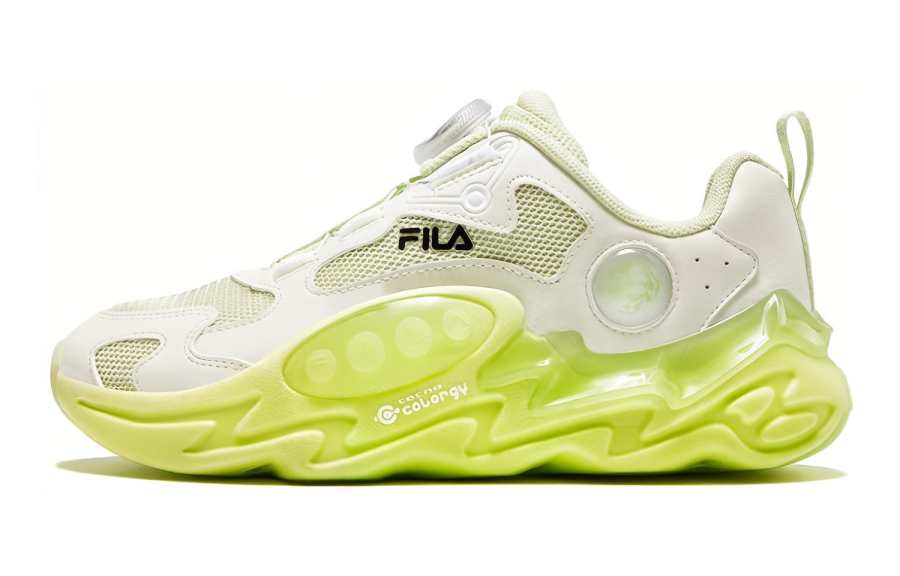 FILA KIDS Comfortable Low top Kids' Running Shoes Lime Cream FILA White