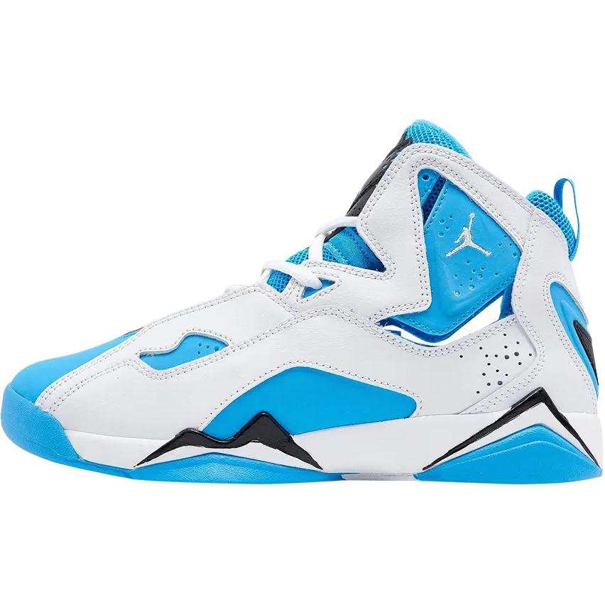 Jordan Jordan True Flight Leather High top Basketball Shoes White Kids'