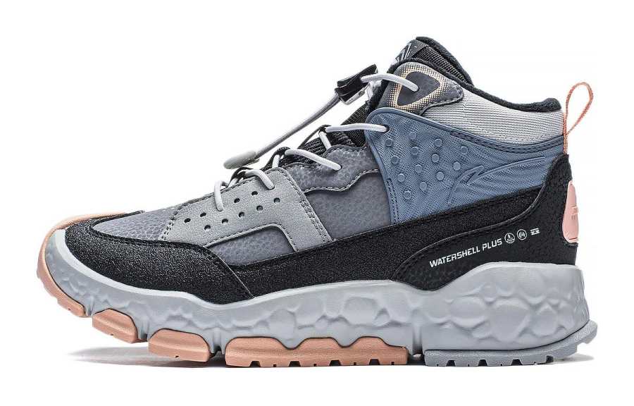 Li-Ning YOUNG Li Ning YOUNG Teamfight Tactics 2.0 Fleece Lined Thermal Mid top Outdoor Shoes Gray Teenagers