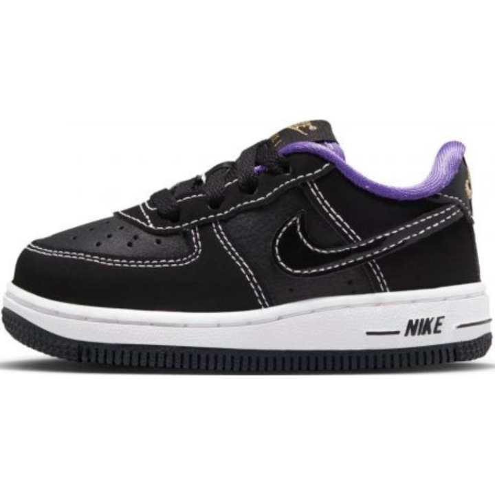 Nike Nike FORCE 1 LV8 Comfortable Slip Resistant Abrasion Resistant Low top Toddler Shoes Black White Infant And Toddler