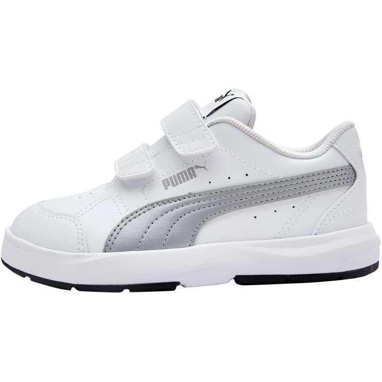 PUMA Evolve Court V Abrasion Resistant Low top Kids' Skateboarding Shoes Silver White Kids'