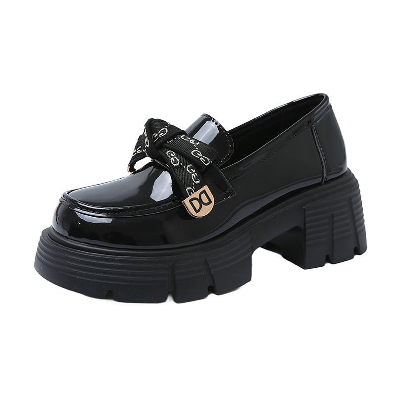 MUMUTU Slip Resistant, Abrasion Resistant, Breathable Kids' Leather Shoes Black Teenagers