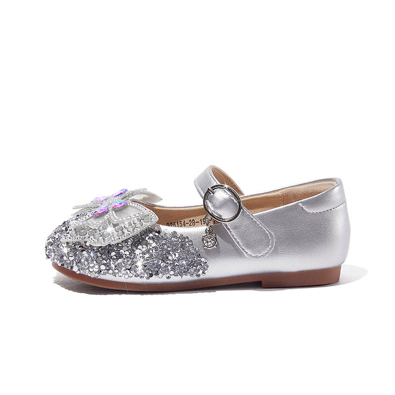 Snoffy Forest Elf Collection Sparkling Rhinestone Slip Resistant Abrasion Resistant Low top Kids' Leather Shoes Kids'