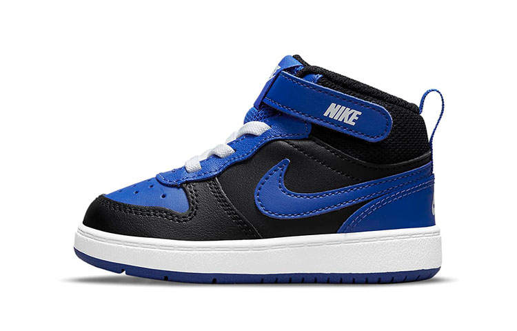Nike Nike Court Borough Mid 2 Slip Resistant Cushioning Abrasion Resistant Mid top Toddler Shoes Black Blue