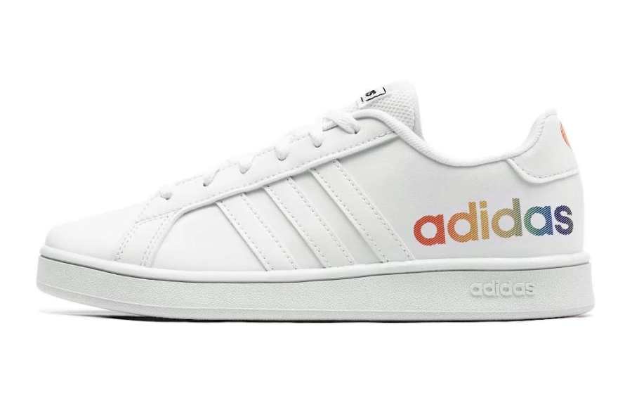 Adidas Neo GRAND COURT K Abrasion Resistant Low top Skateboard Shoes Pure White Kids'