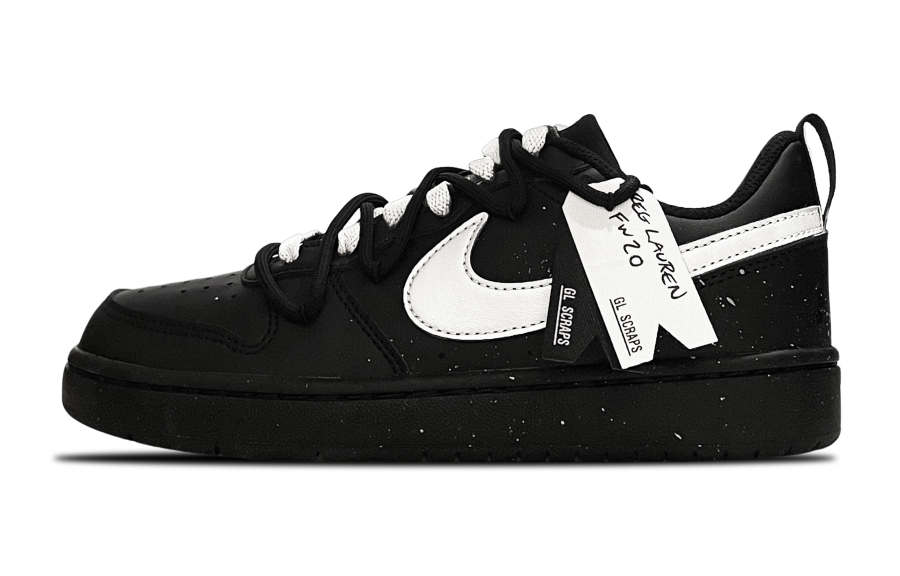 Nike Nike Court Borough Leather Low top Kids' Skateboarding Shoes Black White Teenagers