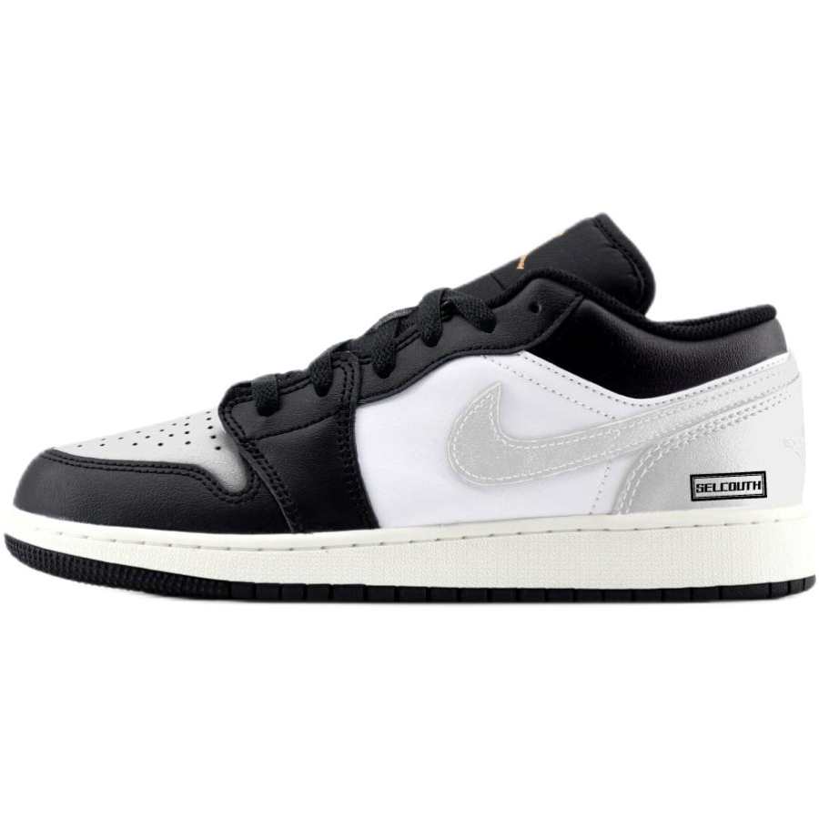 Jordan Jordan Air Jordan 1 Low Slip Resistant Abrasion Resistant Low top Children's Basketball Shoes Silver Teenagers