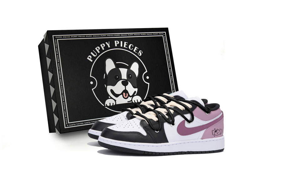 Jordan Jordan Air Jordan 1 Slip Resistant Low top Children's Basketball Shoes Black Pink Teenagers