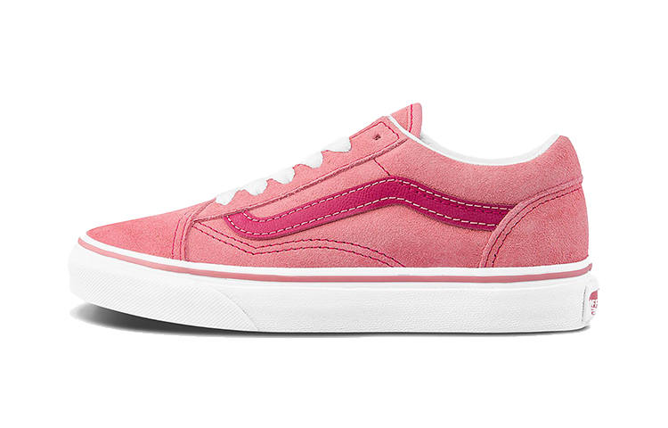 Vans Slip Resistant Abrasion Resistant Low top Skateboard Shoes Light Pink Children Aged 3 7 Years Old