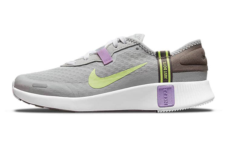 Nike Nike Reposto Cushioning Slip Resistant Abrasion Resistant Breathable Rebound Low top Running Shoes Gray Purple Yellow